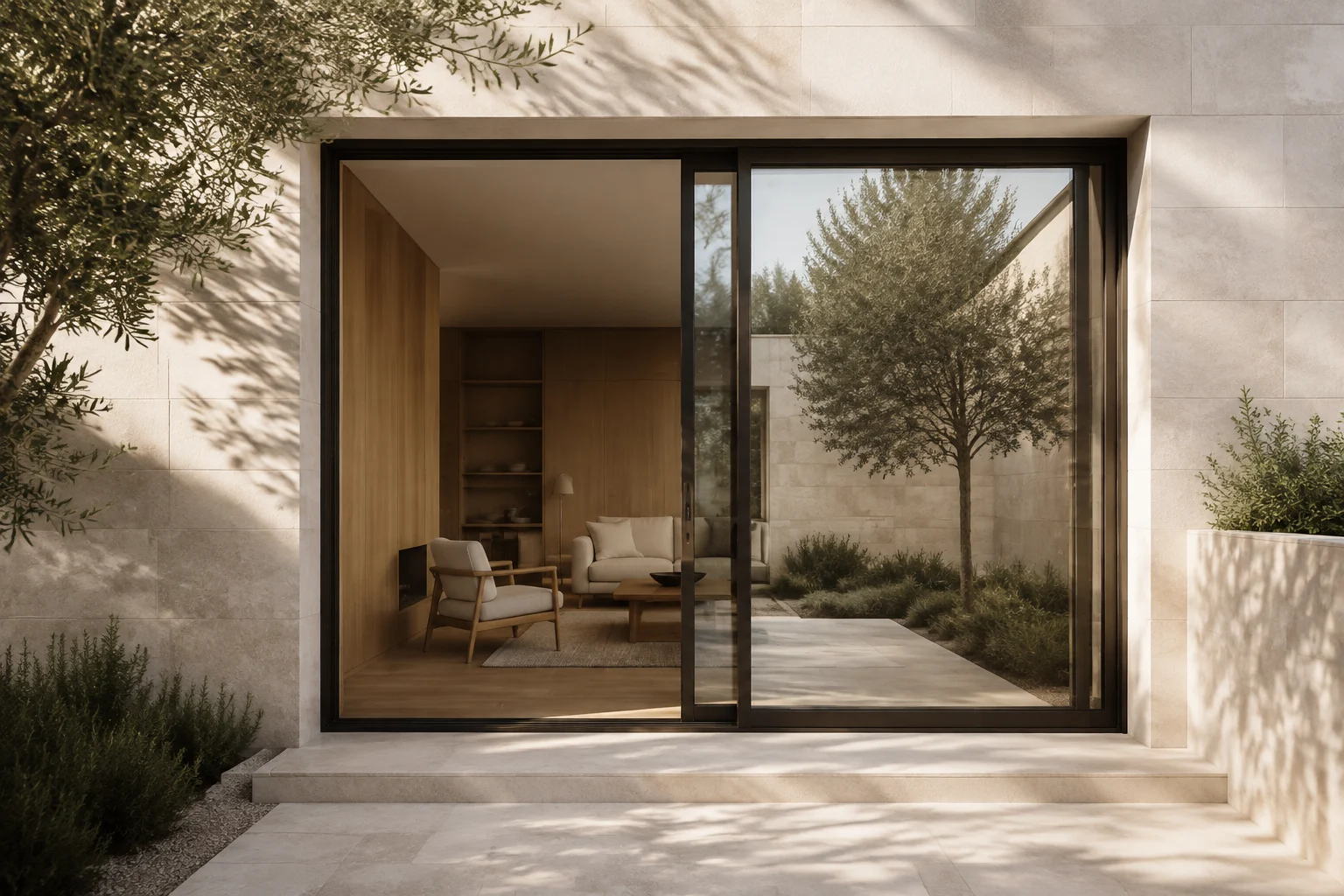 Atlas design study illustrating restrained aluminium openings